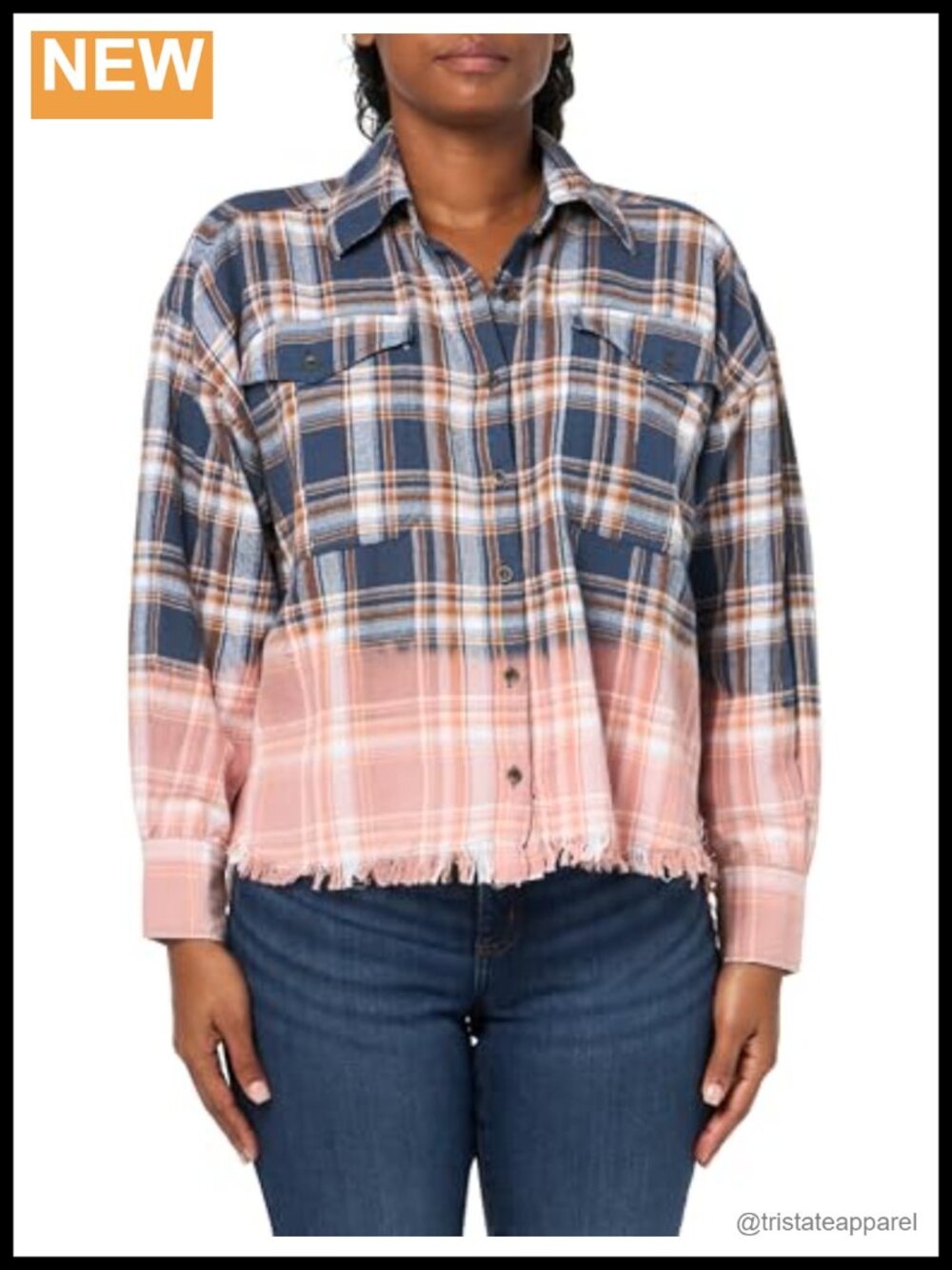 Womens Plaid Button Down Shirt Long Sleeve Double Pockets